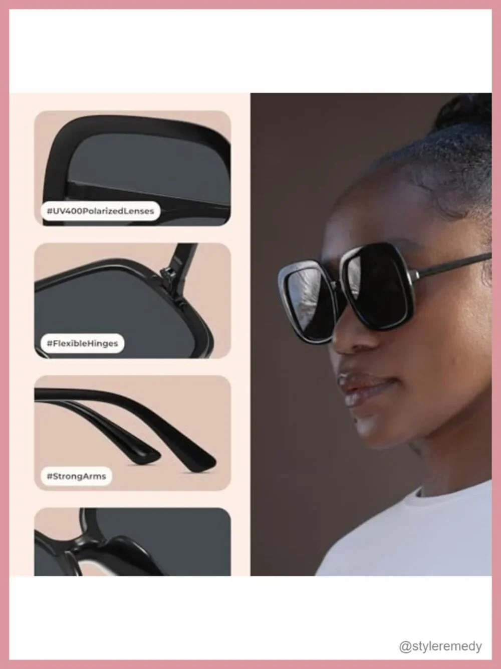 Oversized Polarized Sunglasses Women Retro Shades UV400